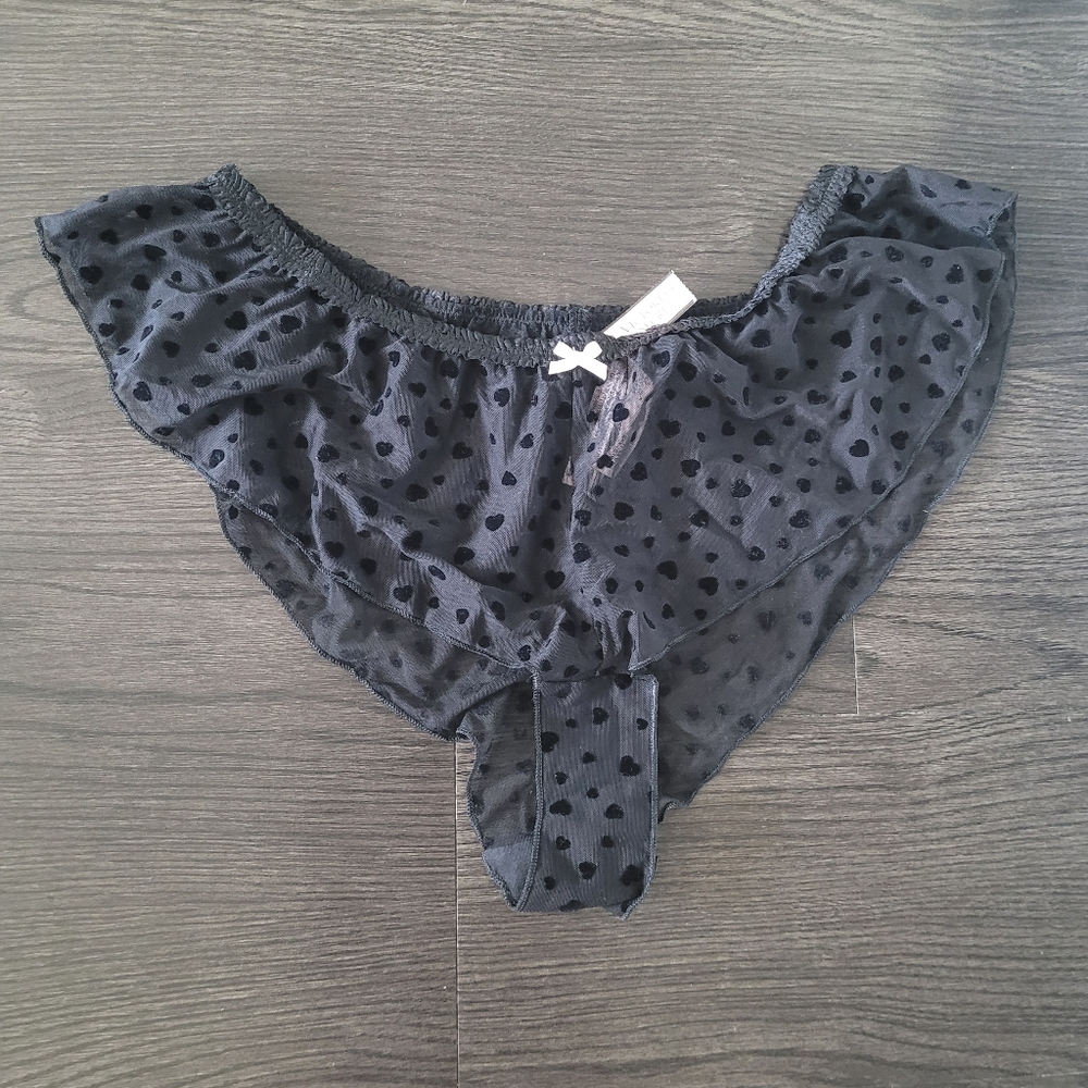 Victoria's Secret Black Sheer Panties Medium Bridal Whimsigoth